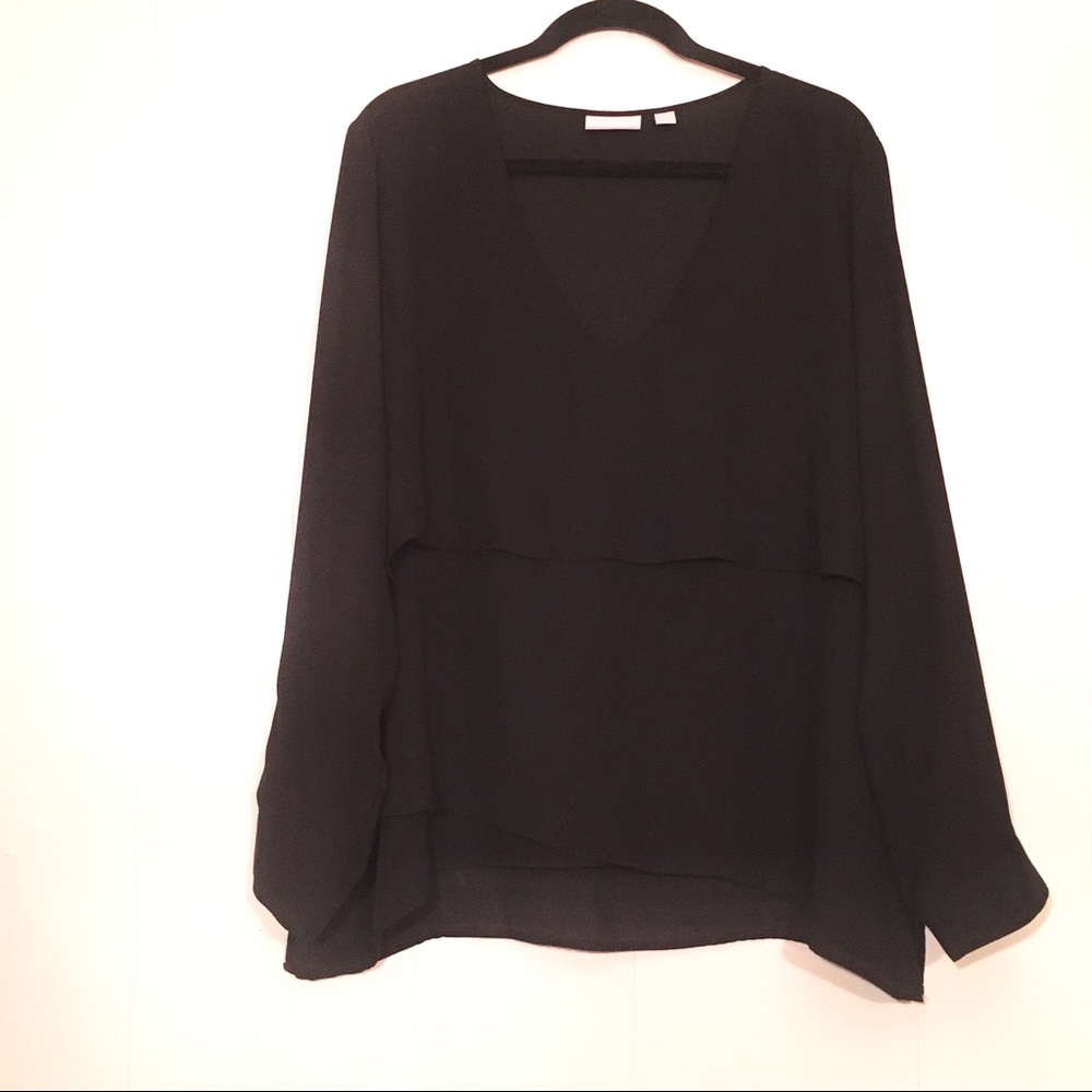 New York and Company Long Sleeved Layered Blouse